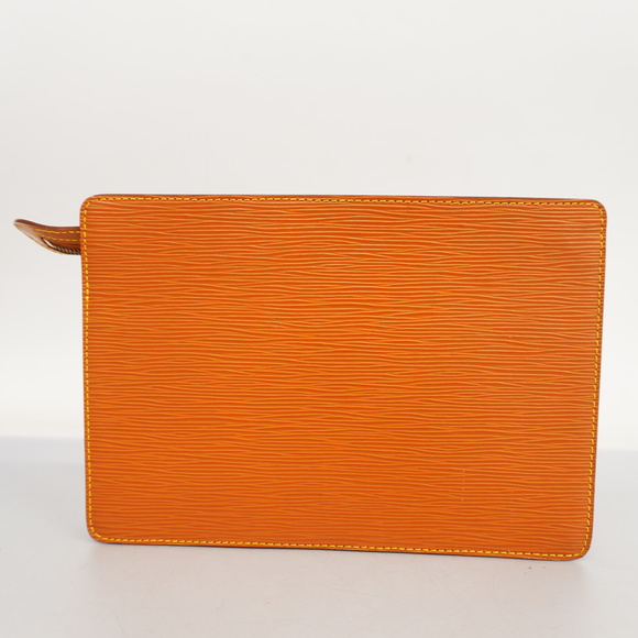 [3yb1262] Auth Louis Vuitton Clutch Bag Epi Pochette Homme M52528 Zipang Gold - Picture 13 of 13